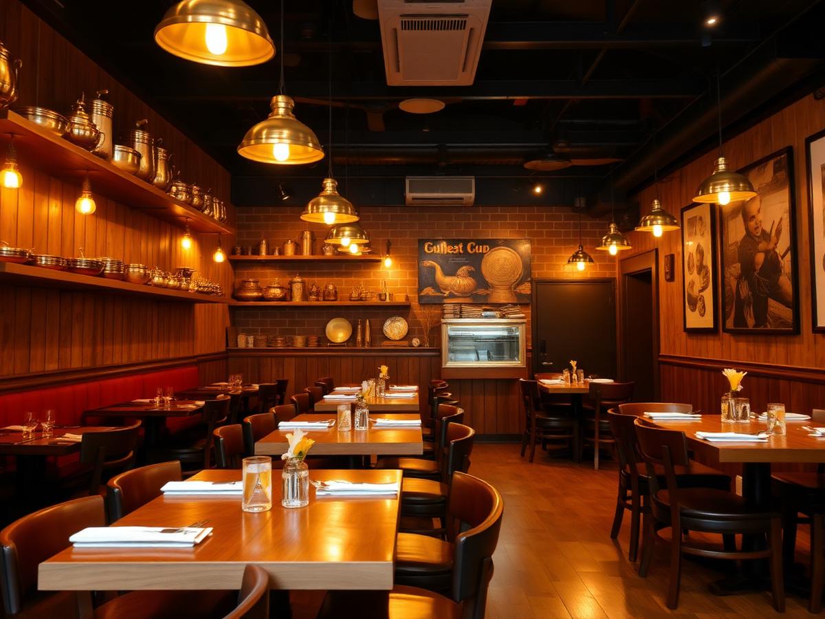 Warm interior of Nagpal's restaurant